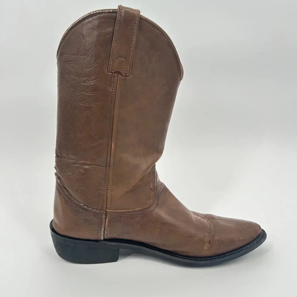 Justin Cowboy Boots Mens Size 13 EE Brown‎ Leather Mid Calf Western Made In USA